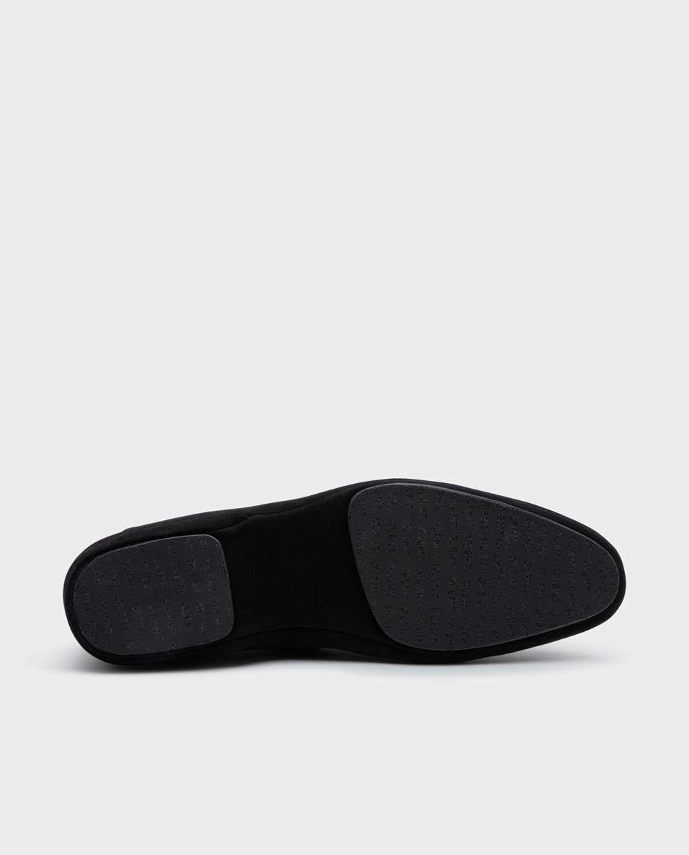 Sapato Confortável Slipper Confortável de Pele Preto-3