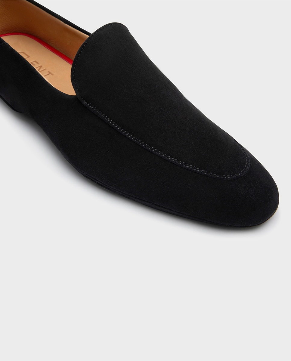 Sapato Confortável Slipper Confortável de Pele Preto-5