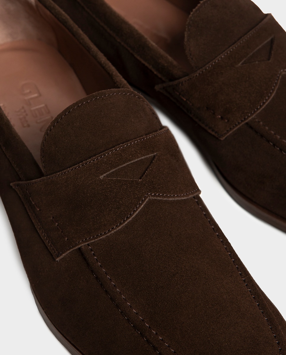 Mocassins de Pele com Travessão Castanho-3
