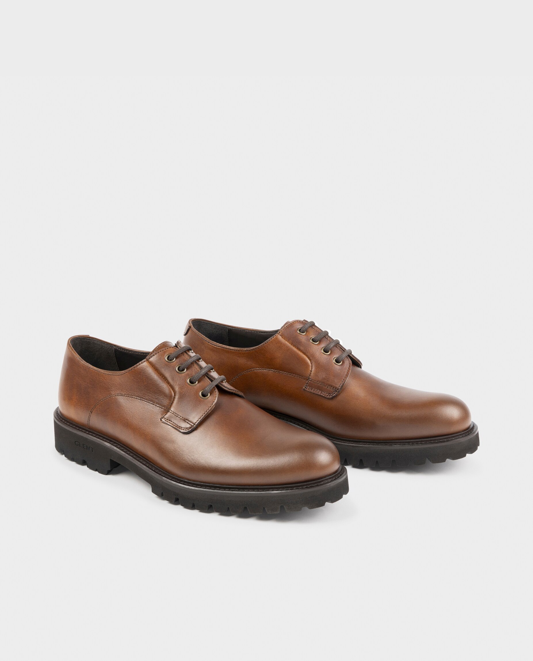 Bluchers de Pele com Sola Track Castanho-claro-2