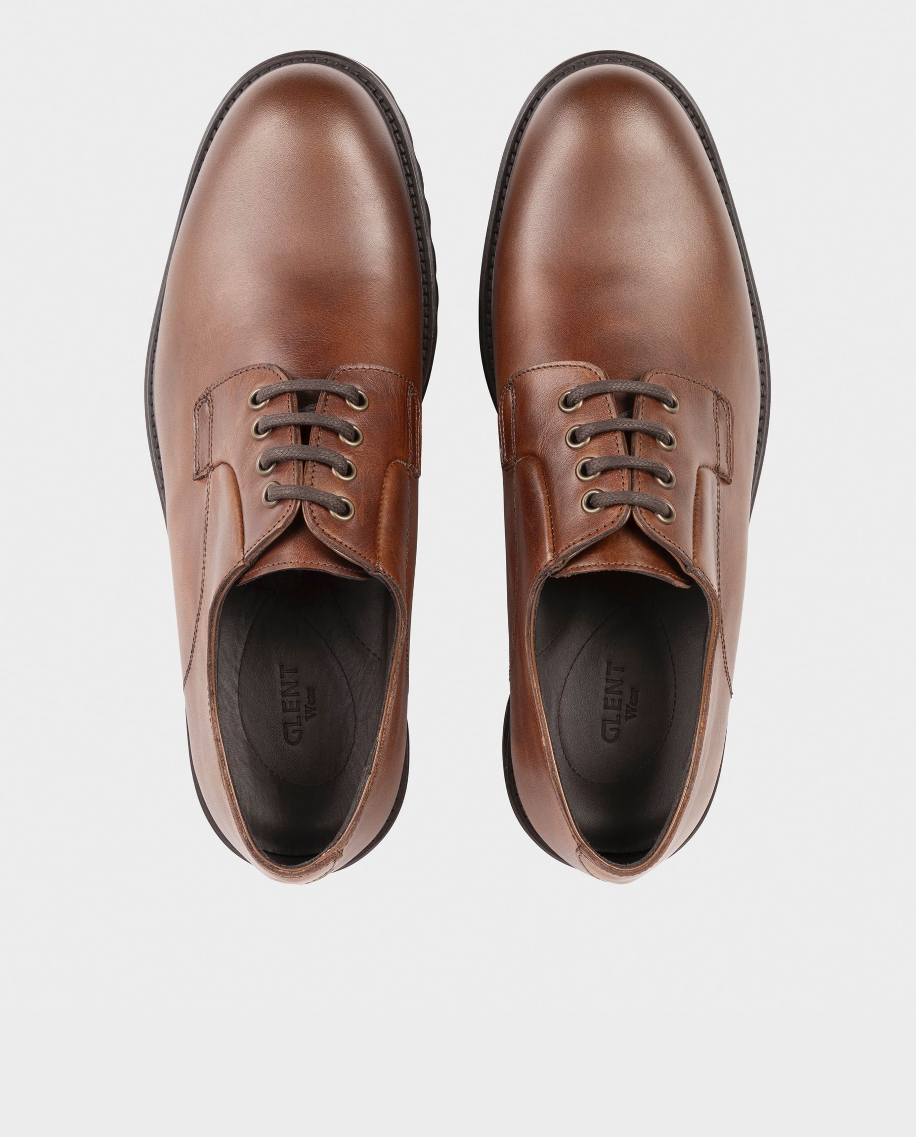 Bluchers de Pele com Sola Track Castanho-claro-3