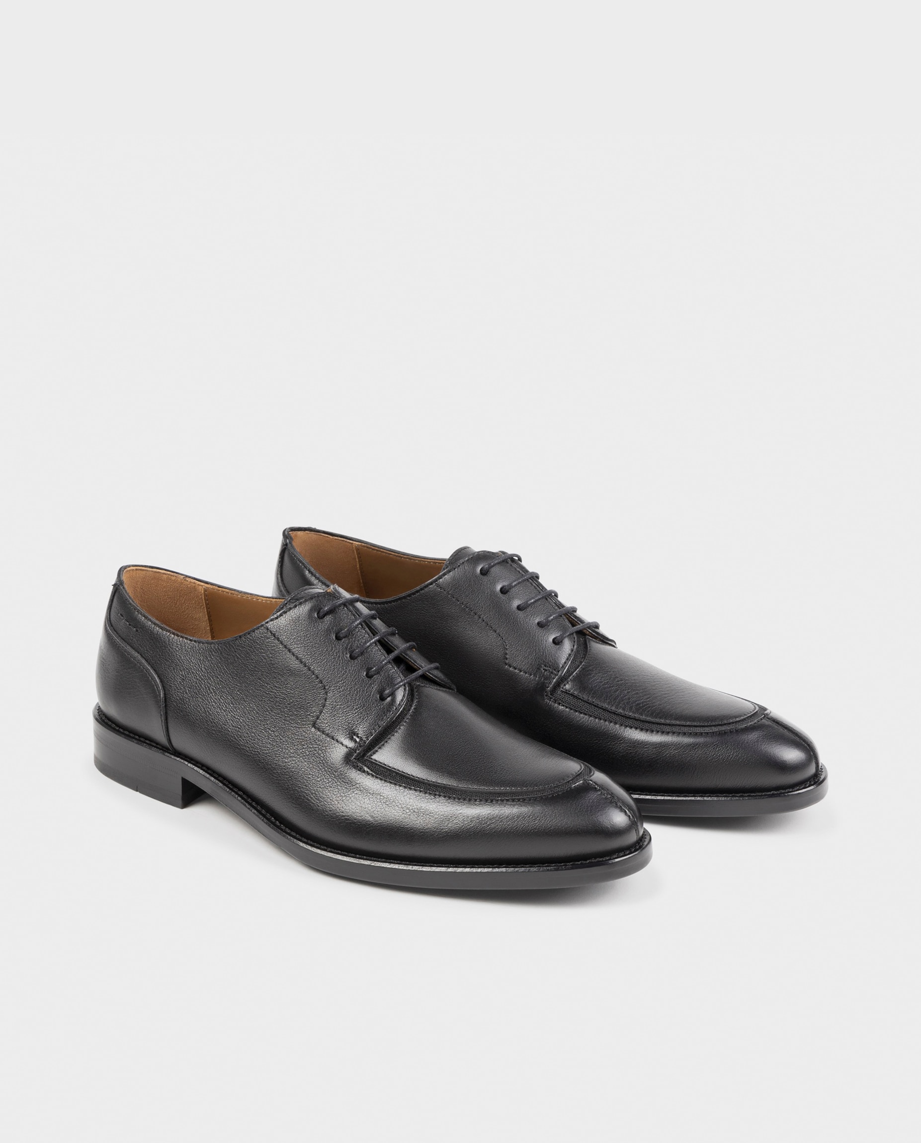 Sapatos Derby de Pele Preto-2