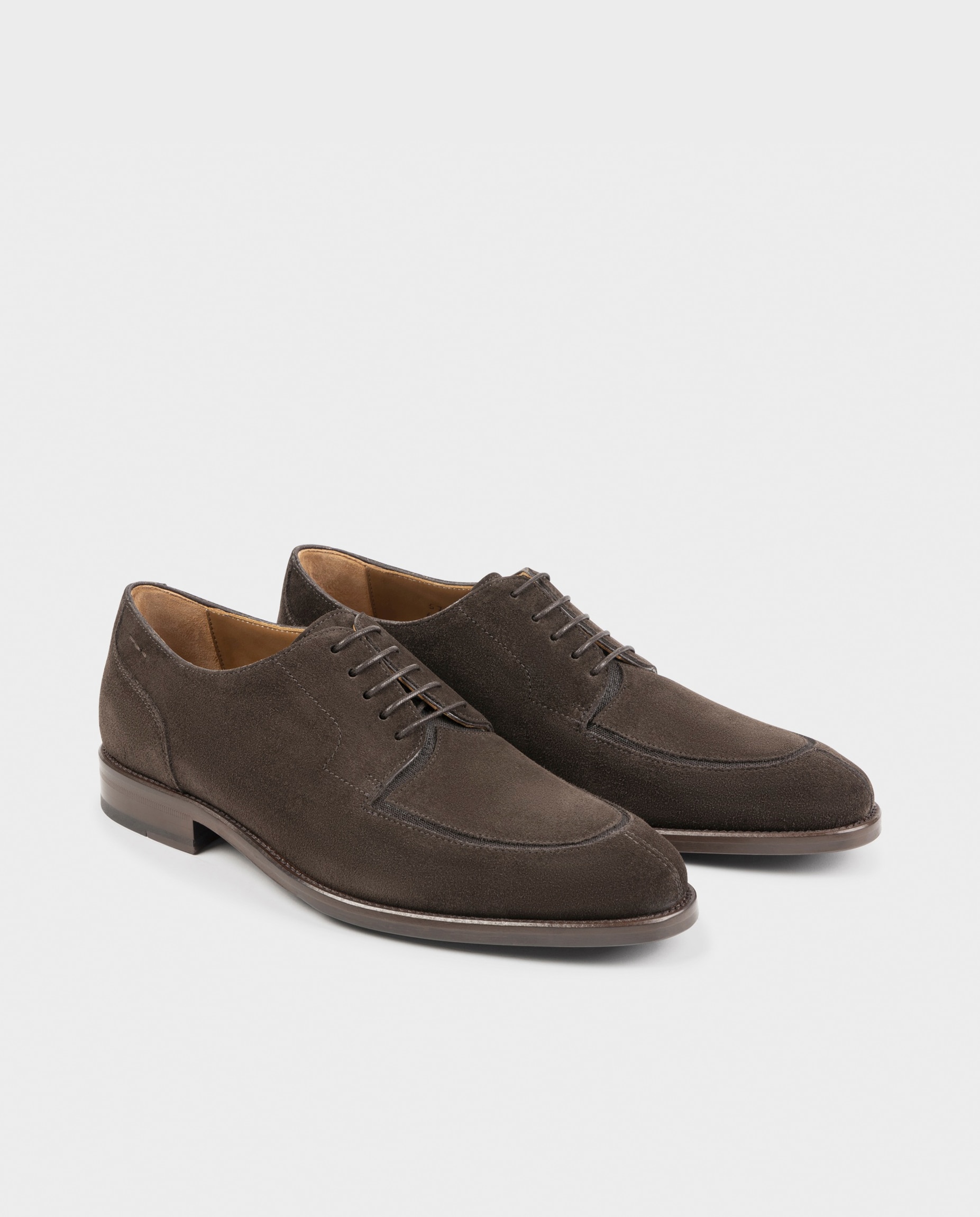 Sapatos Derby de Pele Castanho-2