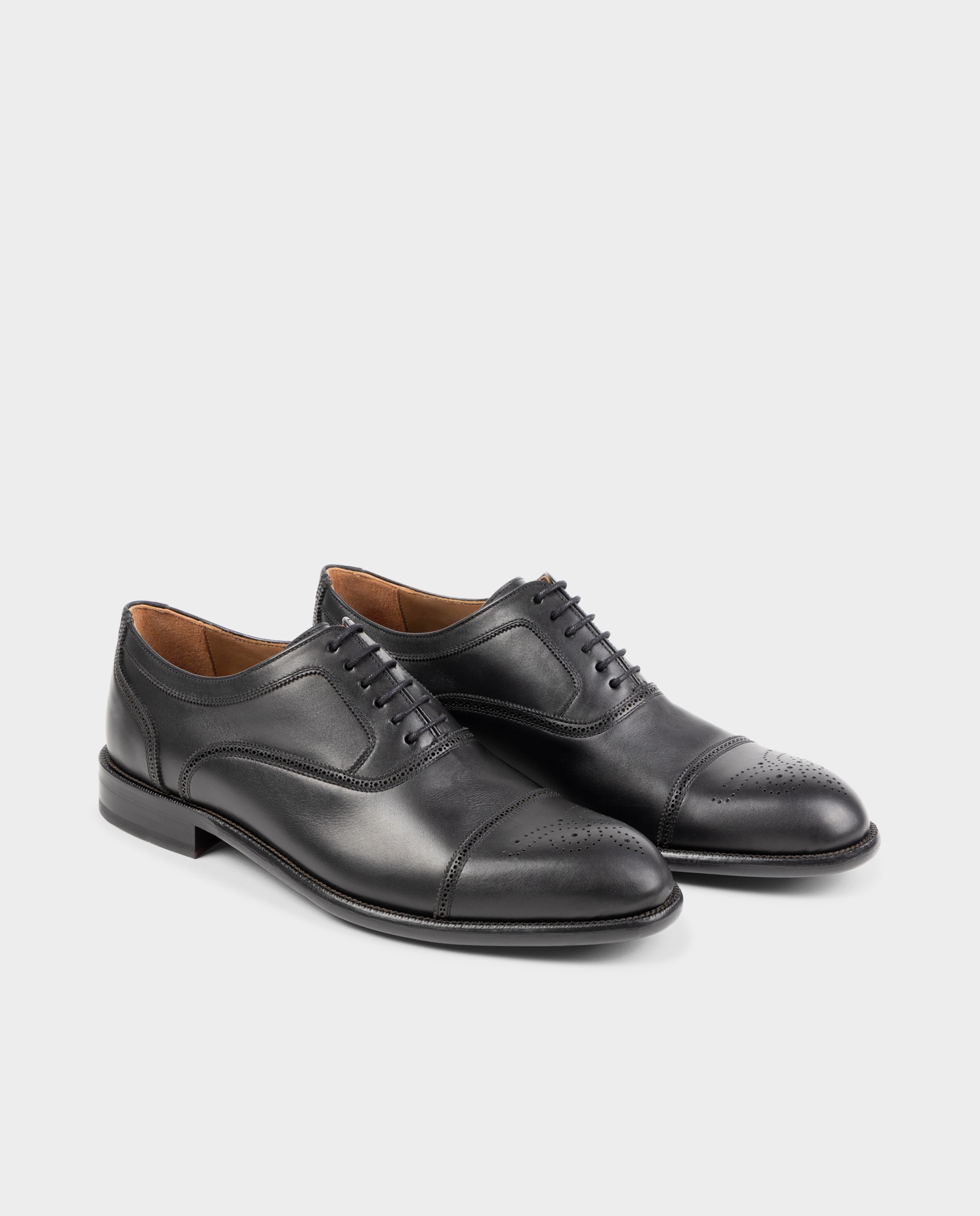 Sapatos Oxford de Pele Preto-2