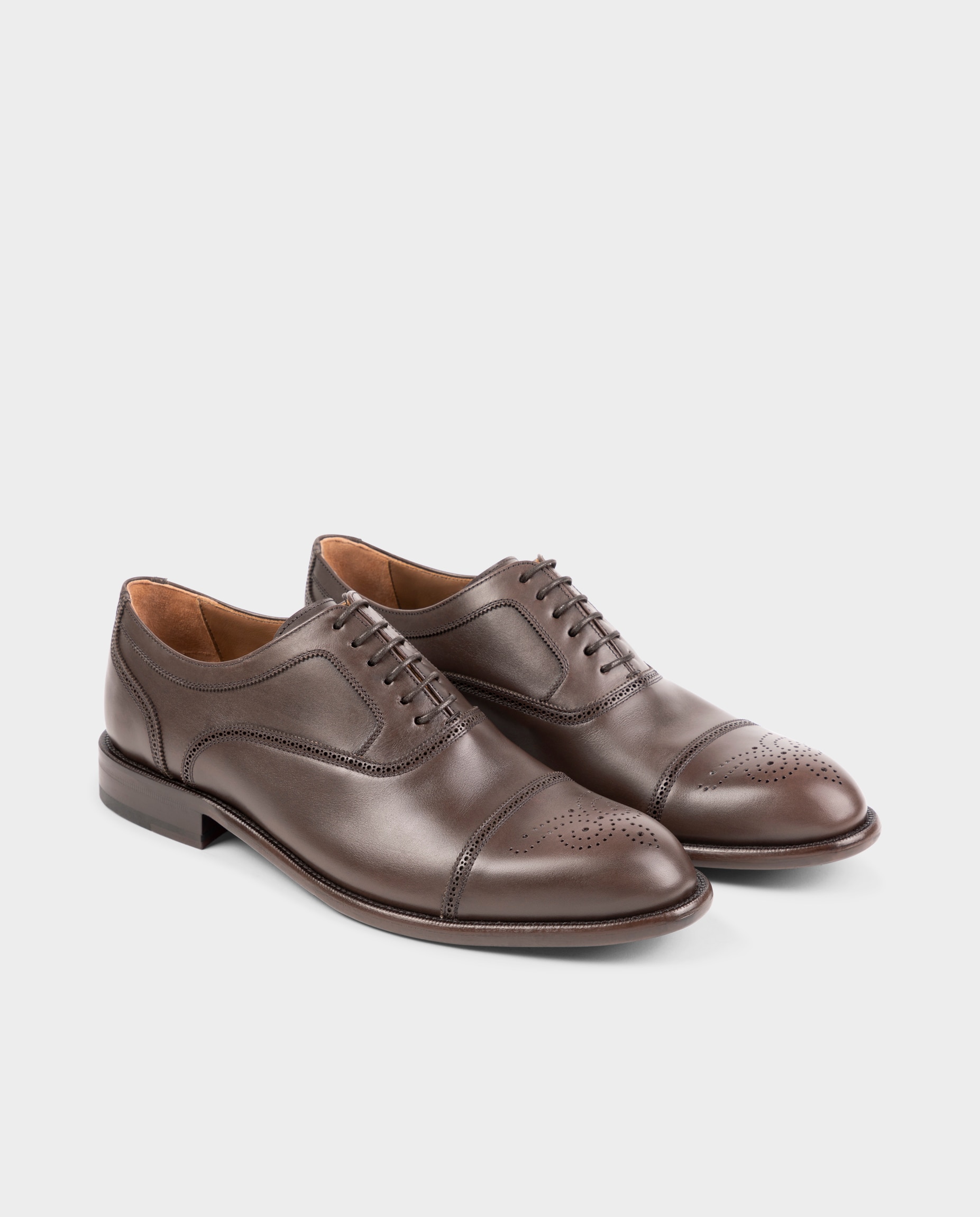 Sapatos Oxford de Pele Castanho-2