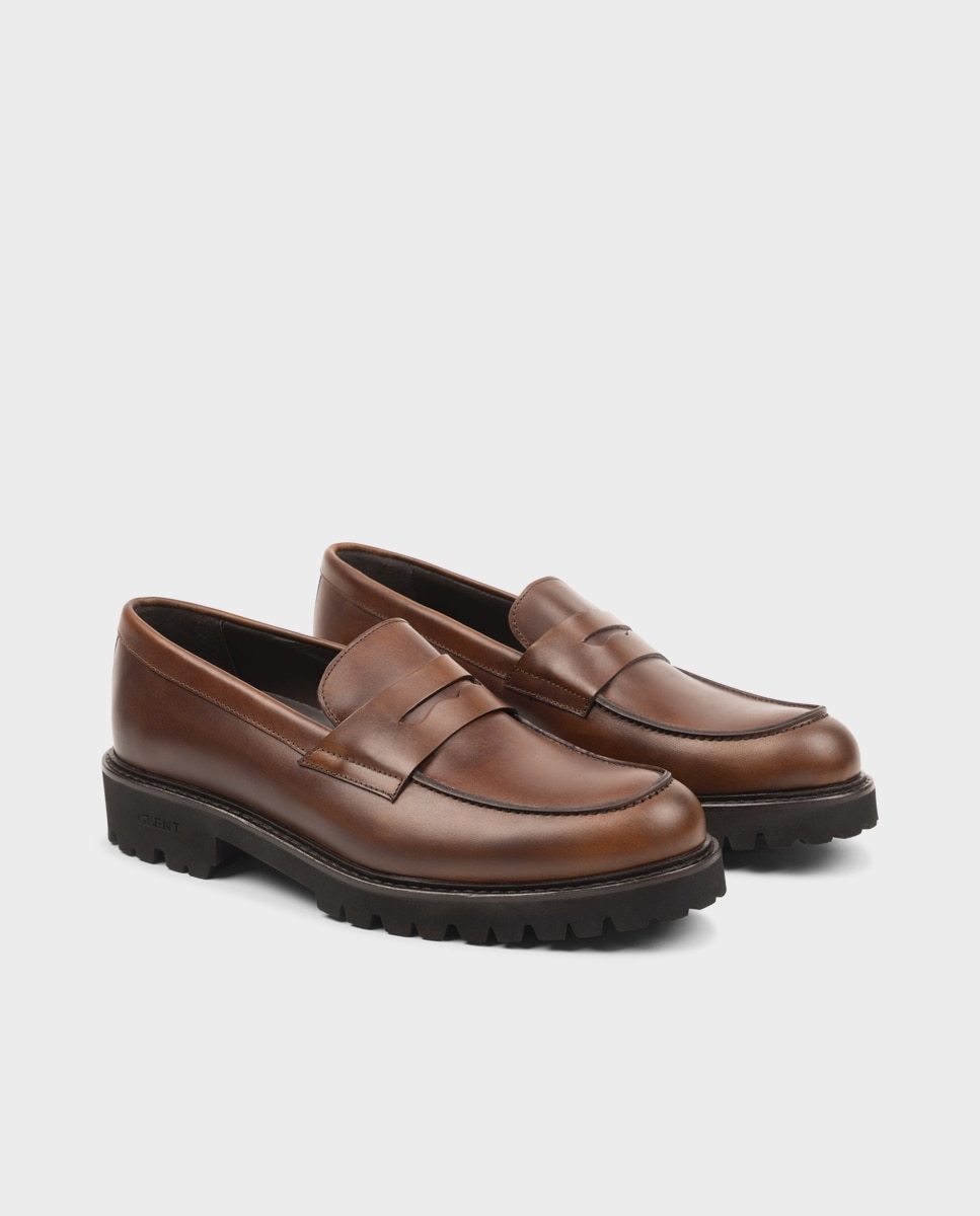 Mocassins Track de Pele com Travessão Couro-2