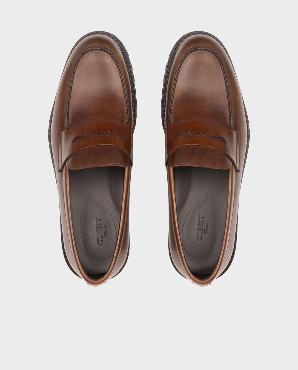 Mocassins Track de Pele com Travessão Couro-3