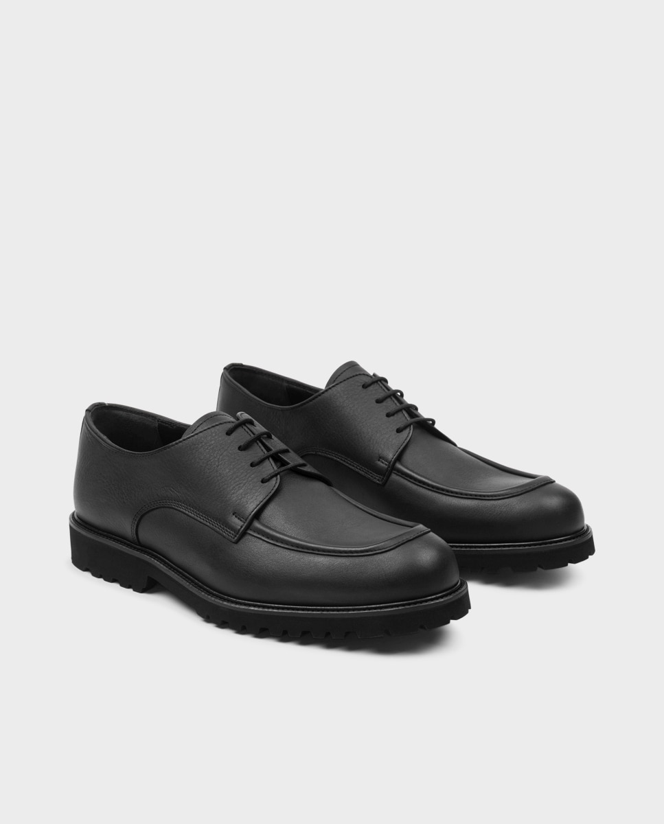 Sapatos de Cordões em Pele com Sola Vibram Preto-2