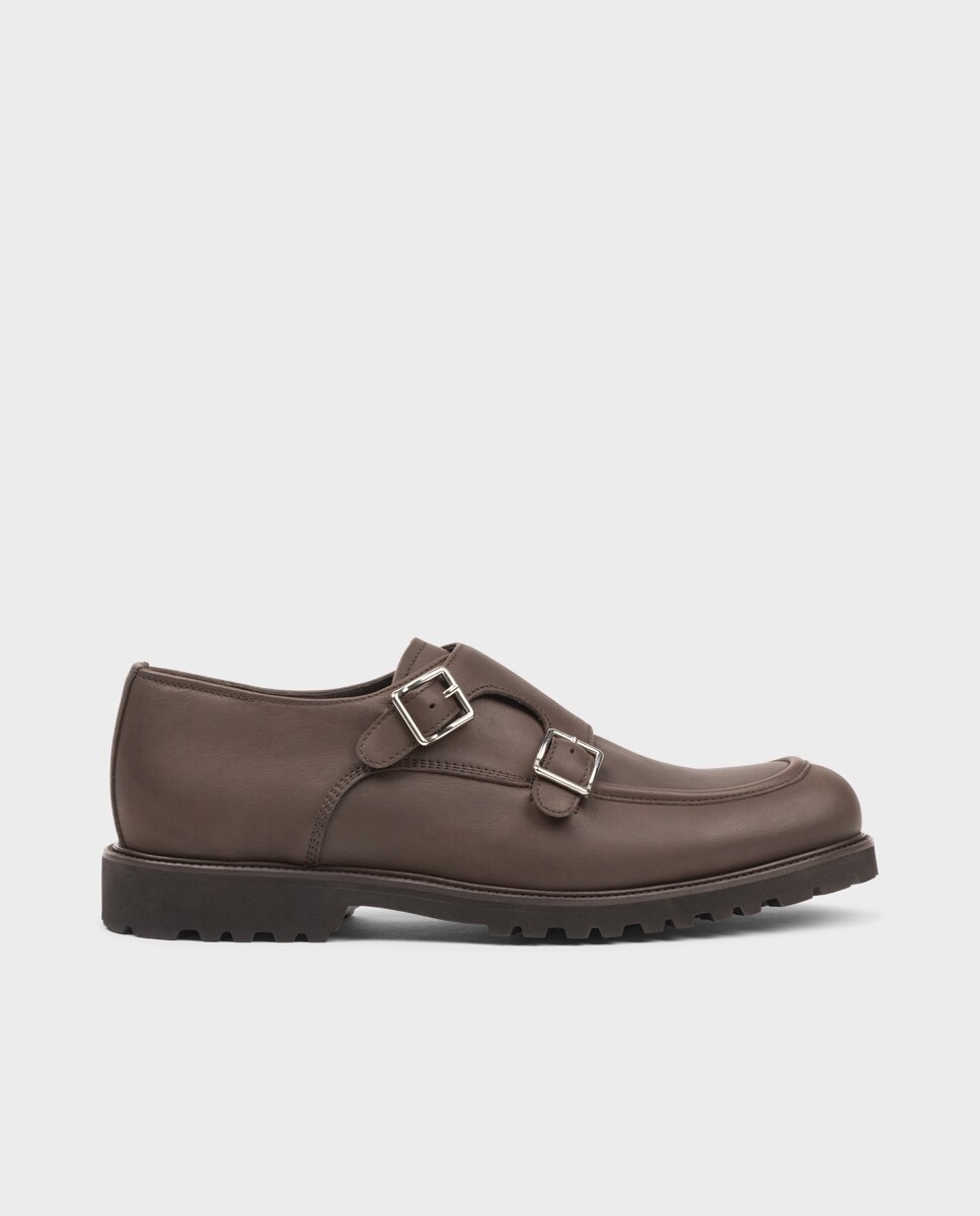 Imagem 0 de Sapatos Wallabee de Pele com Fivela Dupla e Sola Vibram