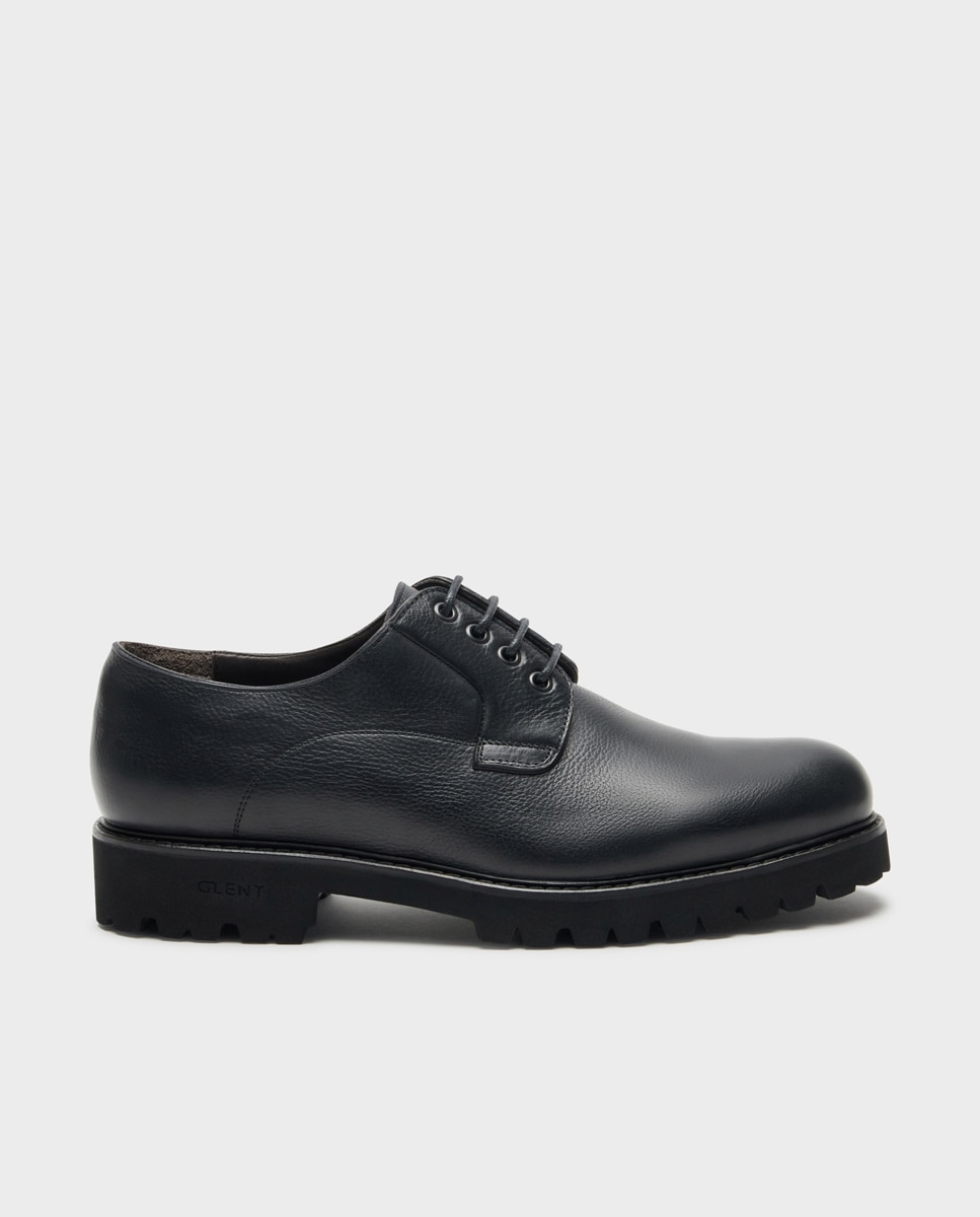 Bluchers de Pele com Sola Track Largo Especial Preto-1