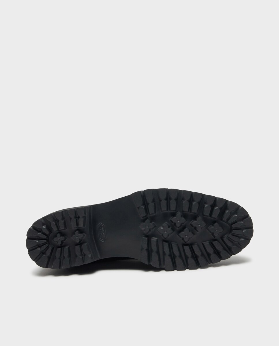 Bluchers de Pele com Sola Track Largo Especial Preto-5