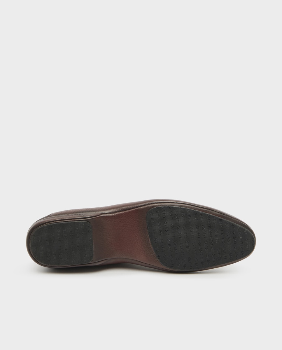 Sapatos Slipper Confortáveis de Pele Bordeaux-3