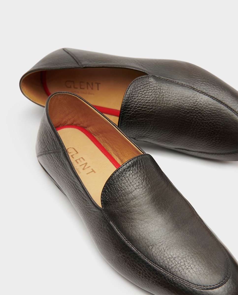 Sapato Confortável Slipper Confortável de Pele Castanho-escuro-4