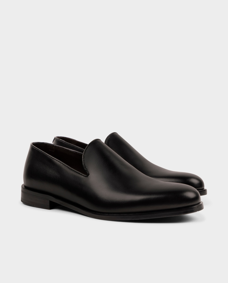 Mocassins Slipper de Pele Disponível em 2 Larguras Preto-3