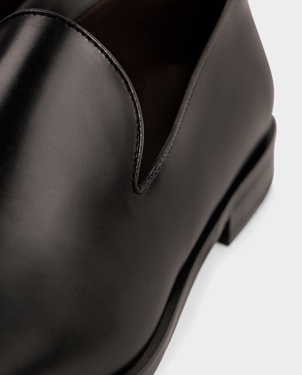 Mocassins Slipper de Pele Disponível em 2 Larguras Preto-4