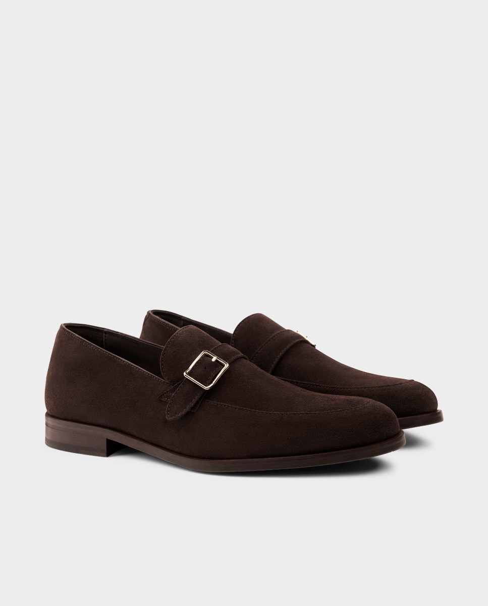 Sapatos Monk de Pele Castanho-2