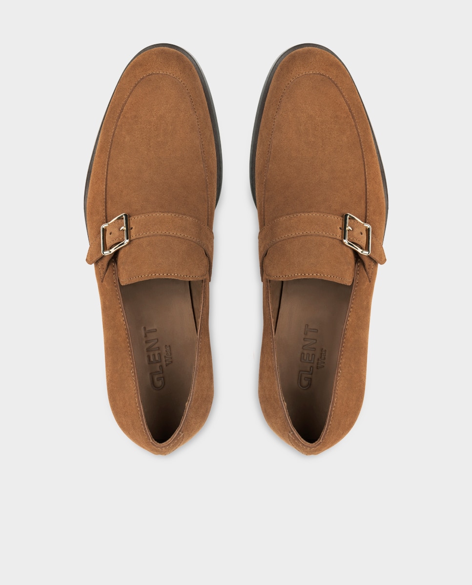 Mocassins com Fivela de Pele Disponível em 2 Larguras Castanho-3