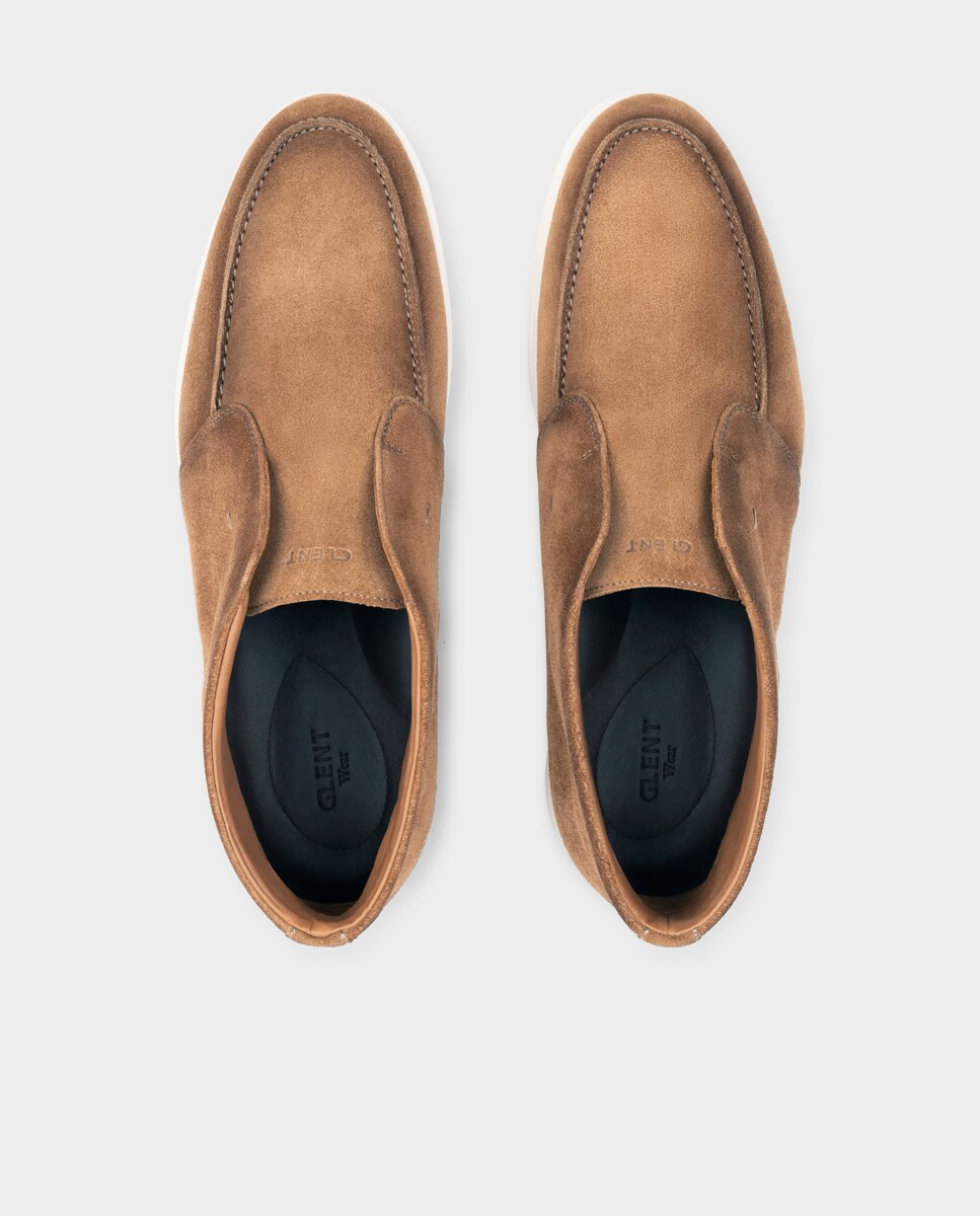 Botins de Pele com Sola de Borracha Castanho-4