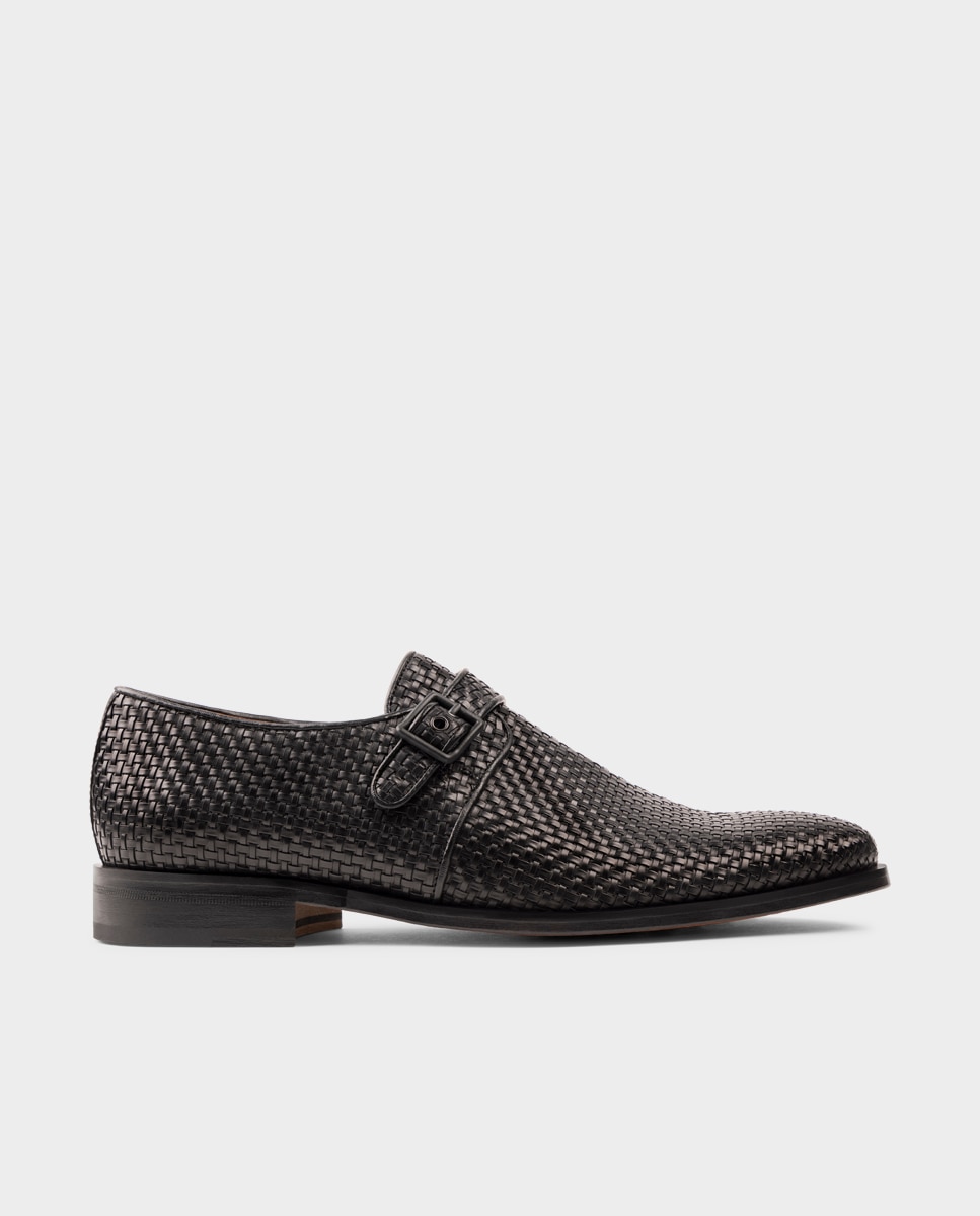 Imagem 0 de Sapatos Monk de Pele Entrançada