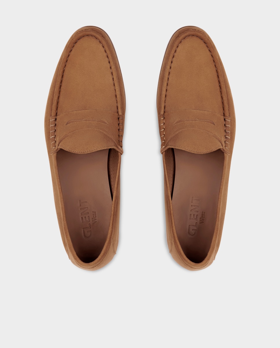Mocassins com Antifaz de Pele Camurça Castanho-claro-3