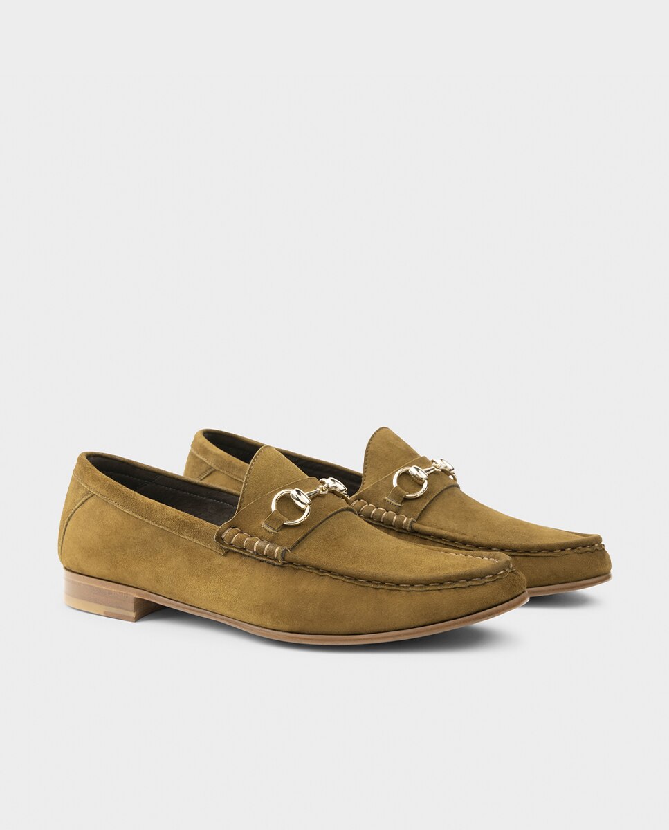 Mocassins de Pele Camurça Elegantes Verde-2