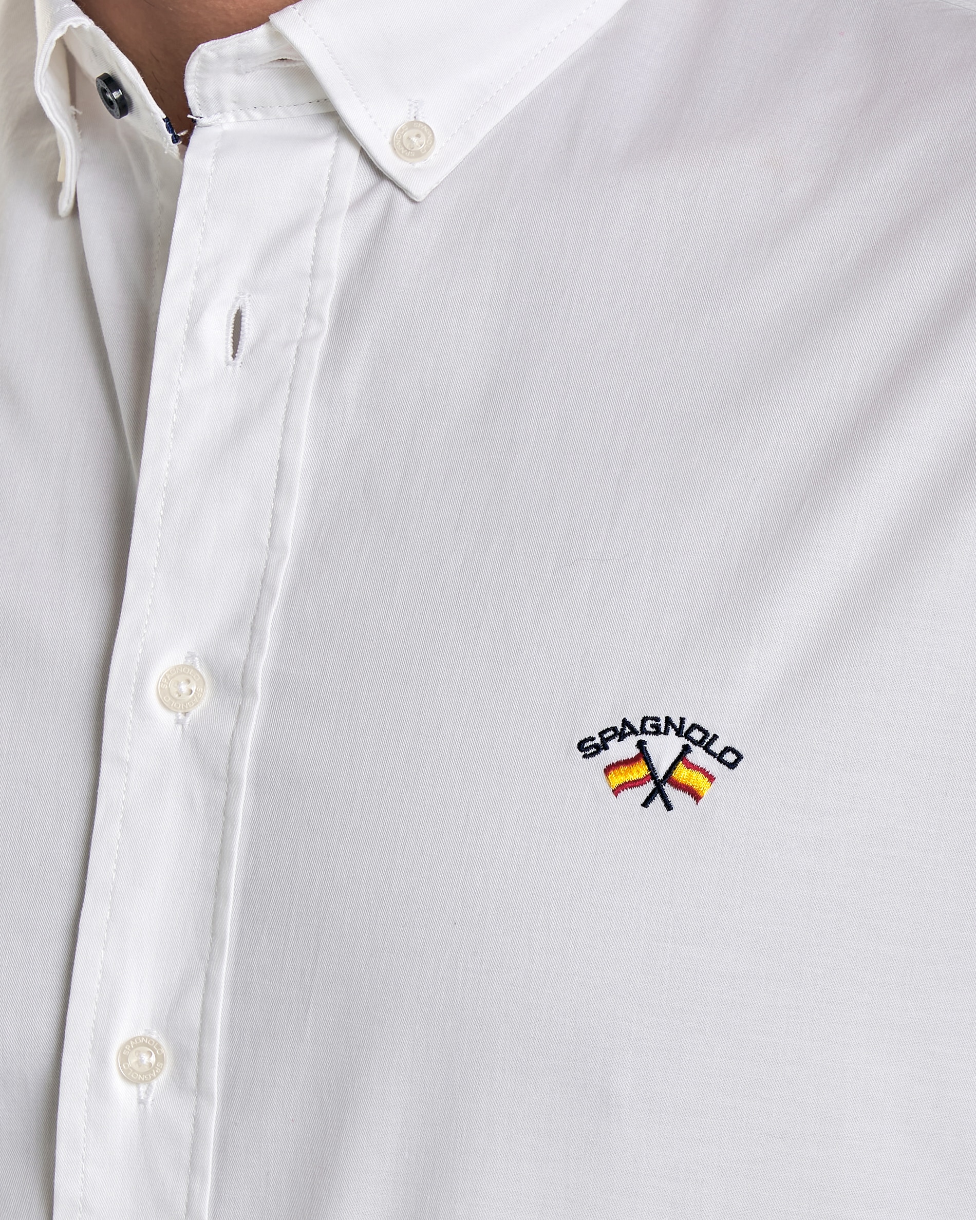 Camisa de Corte Regular Liso em Branco Cinzento-2