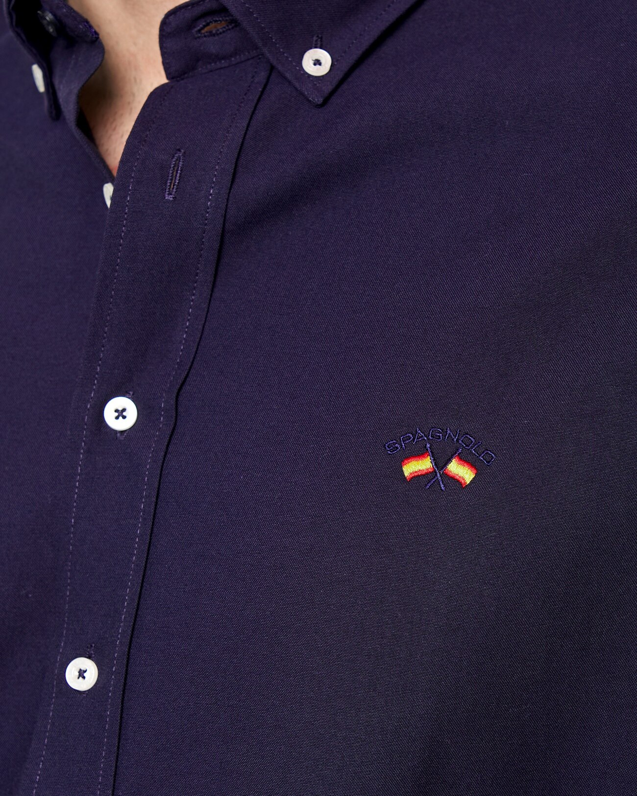 Camisa 8068 C/botão Bandeira Oxf.liso Azul-marinho-2
