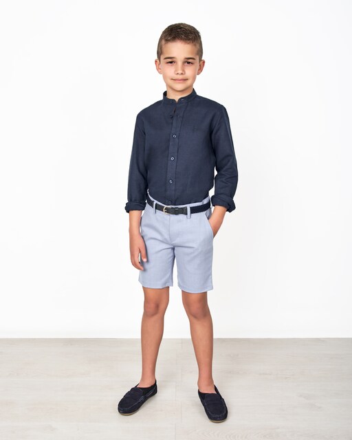 Imagem 0 de Bermudas para Bebé Micro Oxford com Fecho de Botão e Fecho Zip