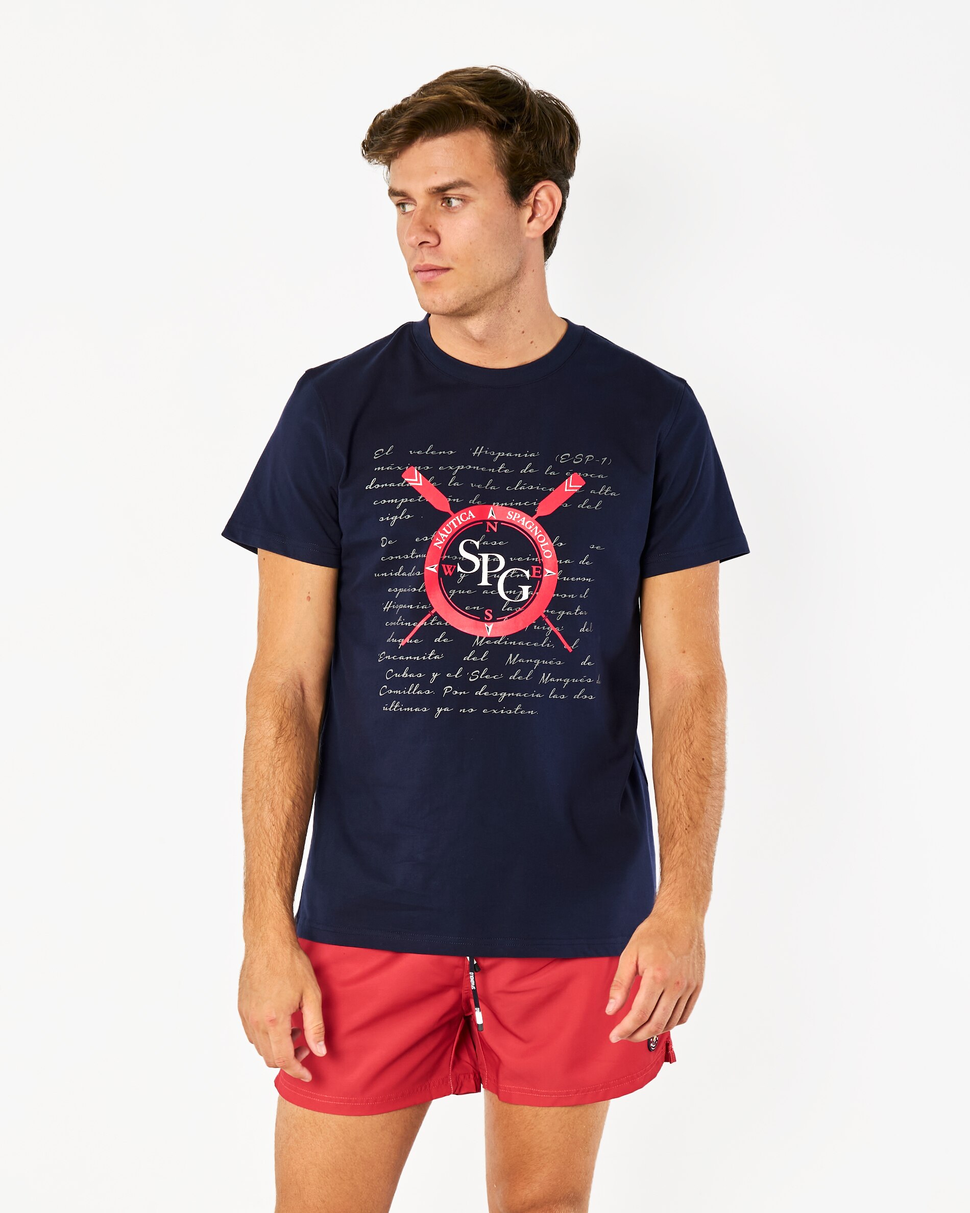T-shirt em Azul-marinho de Manga Curta Azul-marinho-5