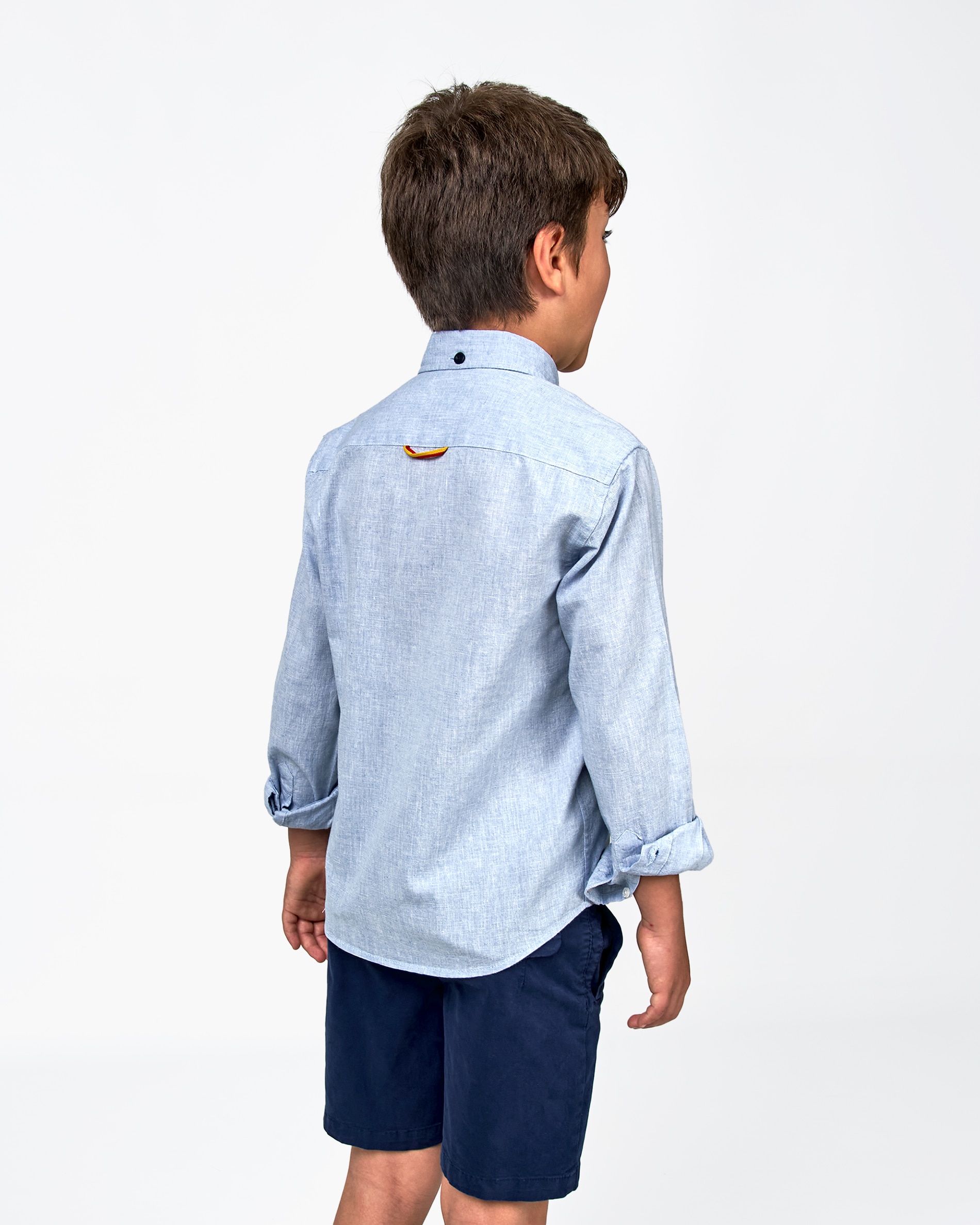 Camisa de Linho Azul-claro-3