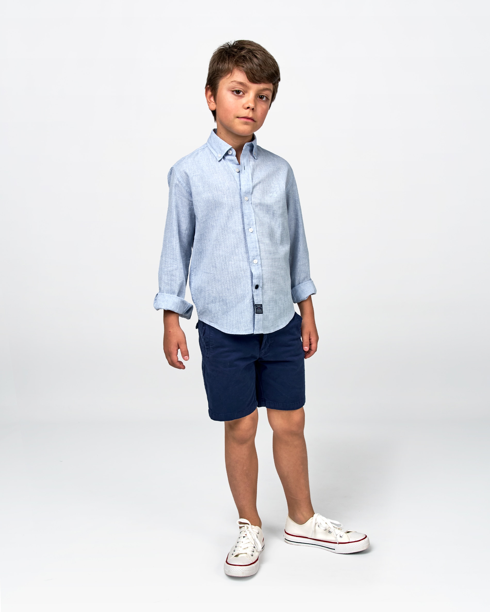 Camisa de Linho Azul-claro-4