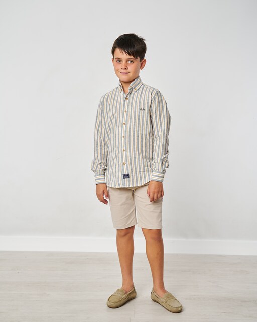 Imagem 0 de Camisa Rústica Infantil com Estampado às Riscas