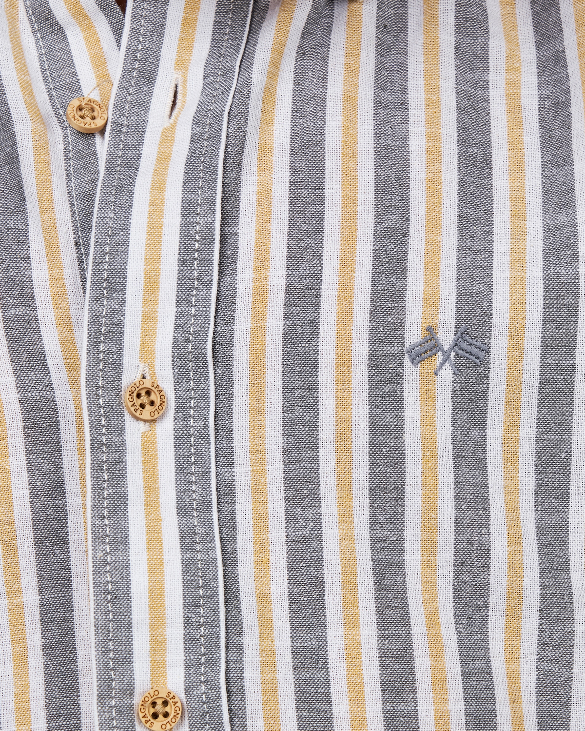 Camisa Rústica Às Riscas Spagnolo Amarelo-2