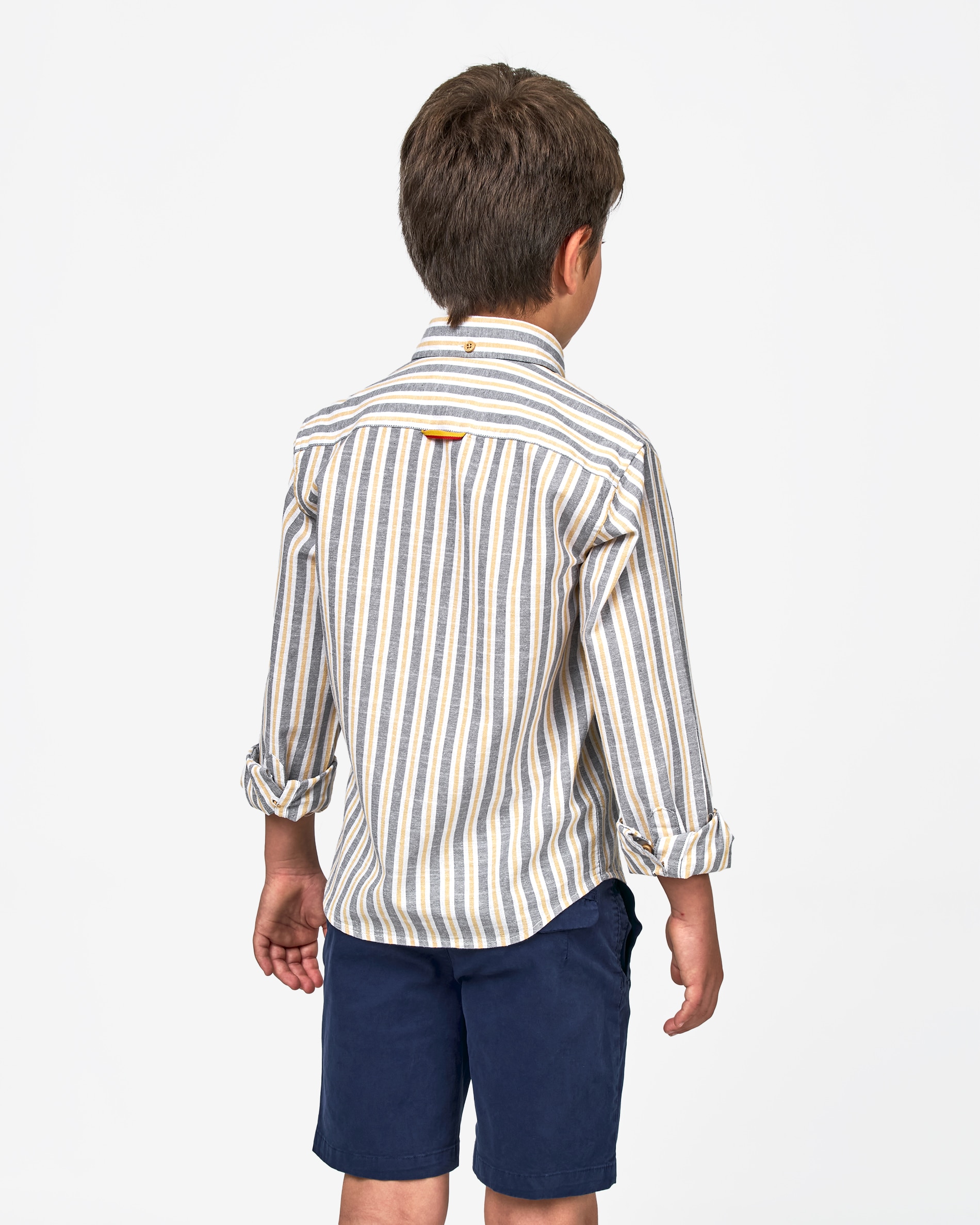 Camisa Rústica Às Riscas Spagnolo Amarelo-3