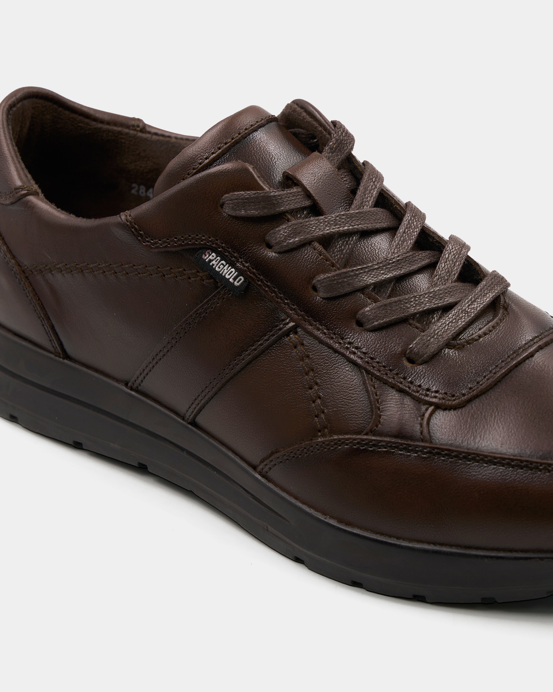 Sapato Desportivo de Pele em Castanho Castanho-chocolate-3