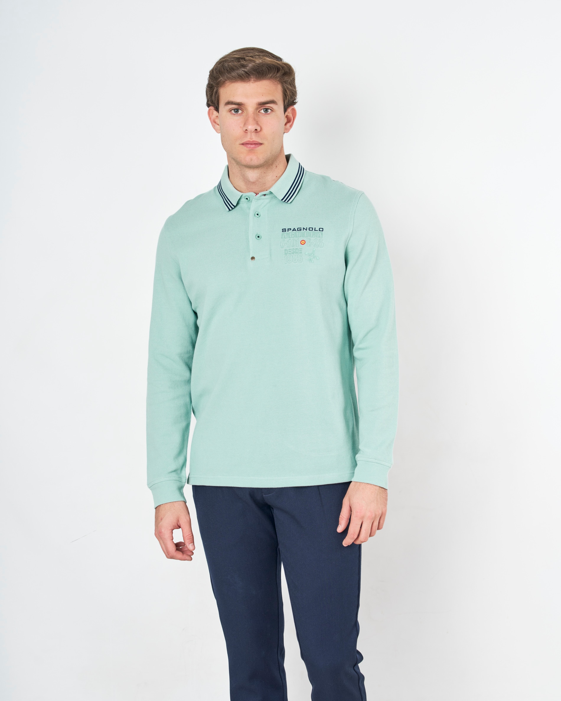 Imagem 0 de Polo em Verde Água de Manga Comprida