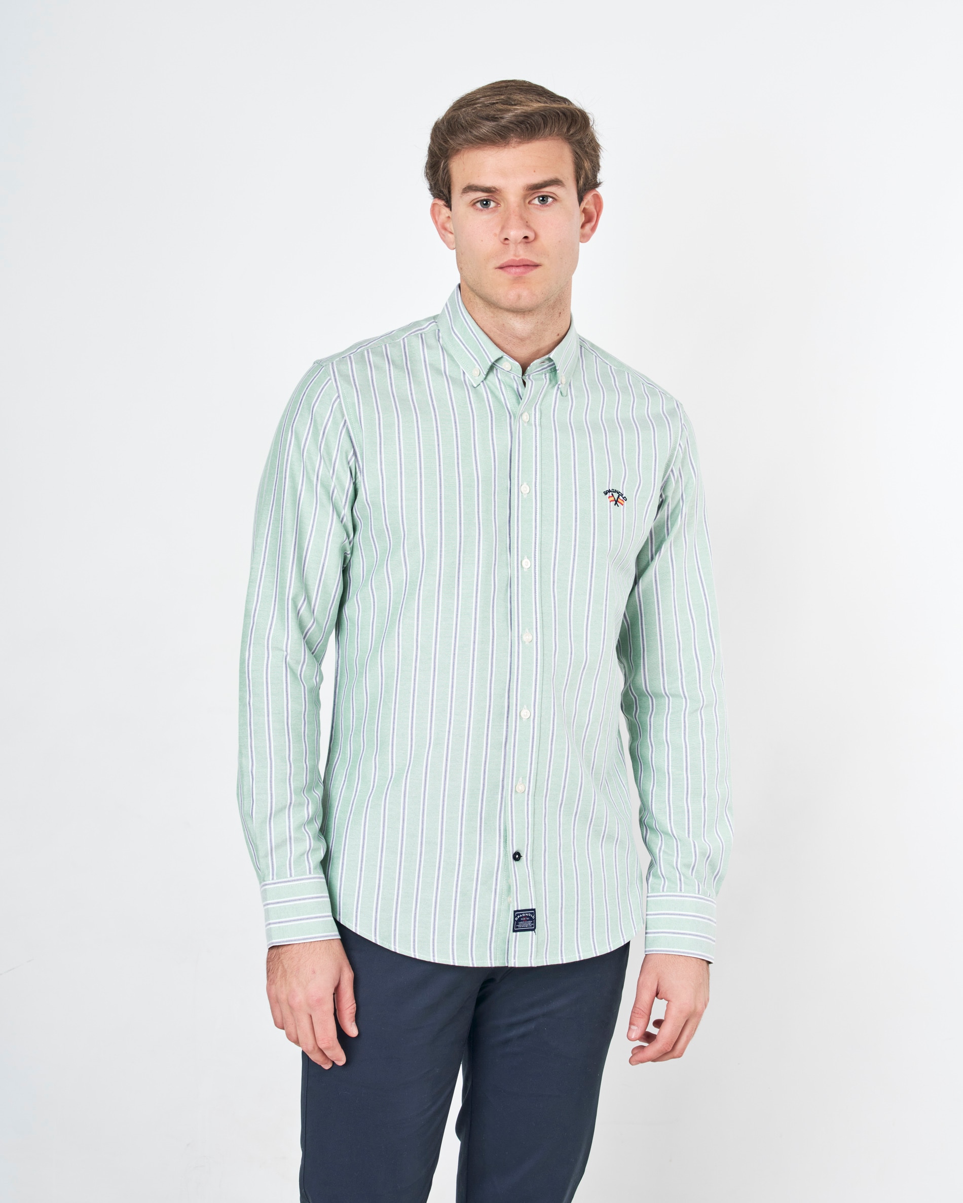 Imagem 0 de Camisa Oxford Corte Regular Às Riscas