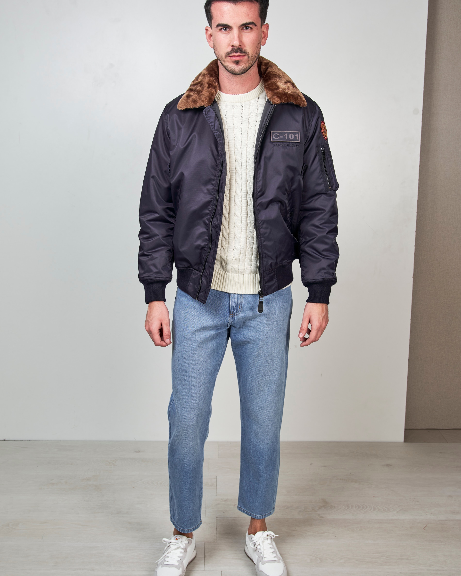 Blusão com Fecho Zip Azul-2