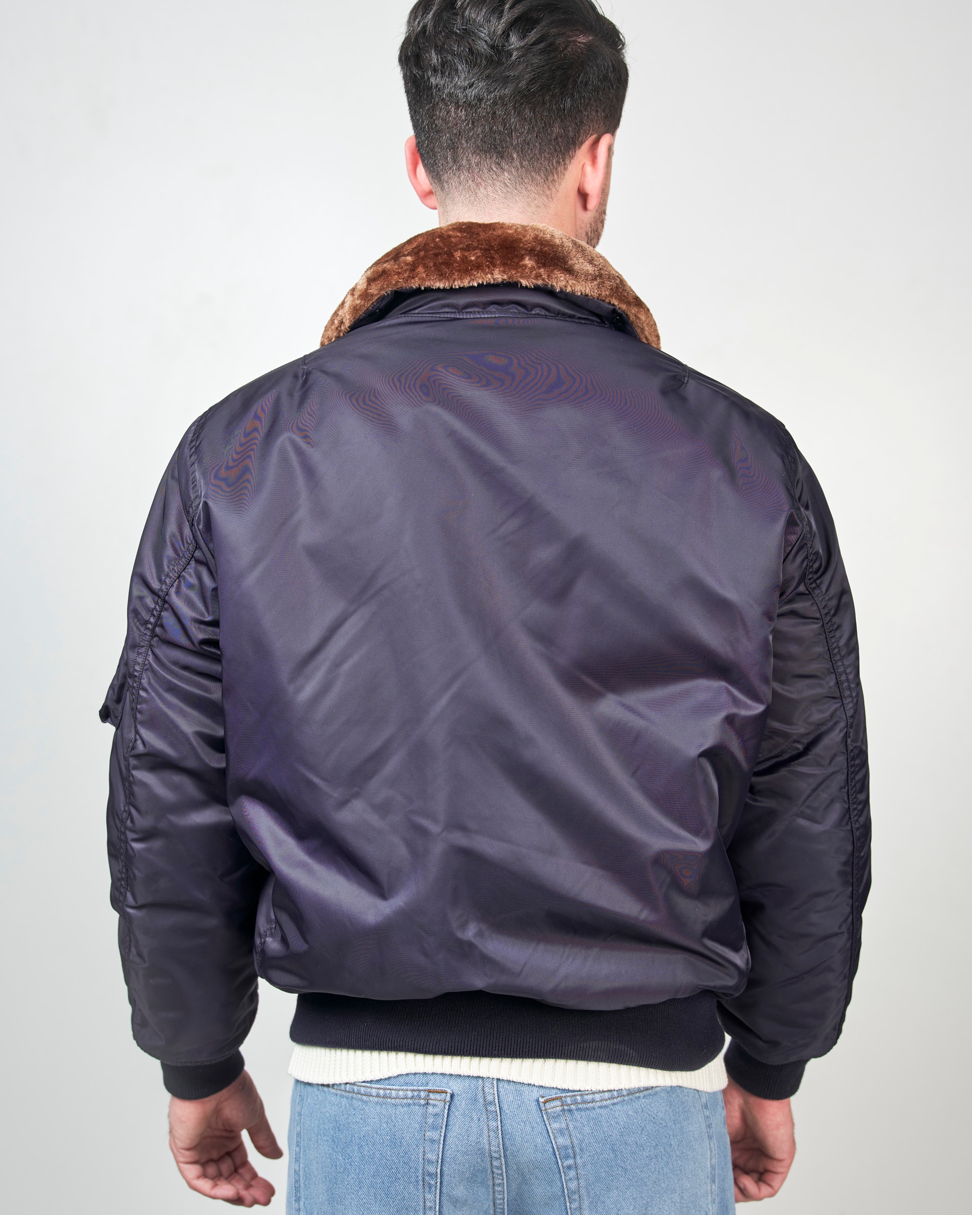 Blusão com Fecho Zip Azul-3