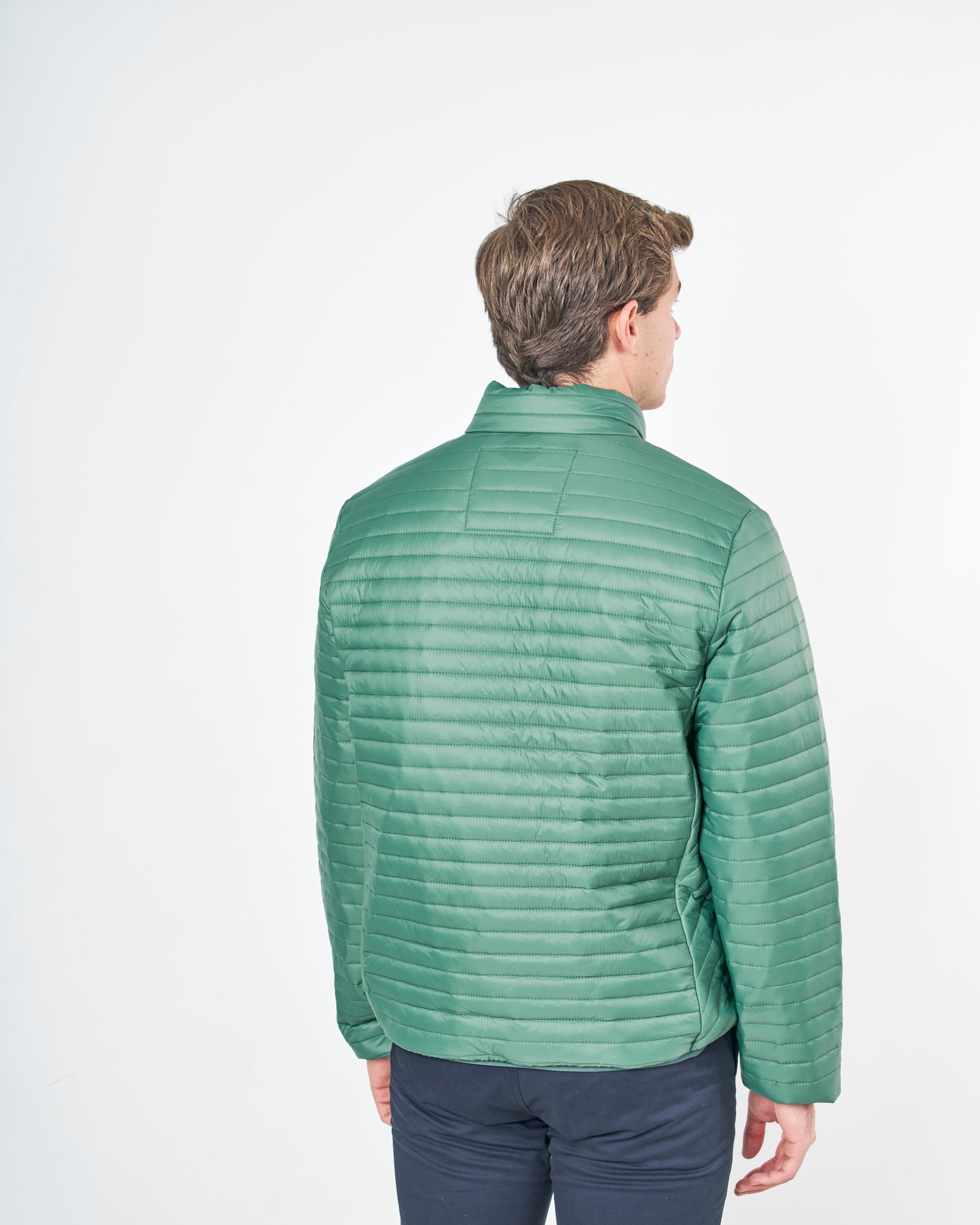 Blusão com Fecho Zip Acolchoado Verde-3