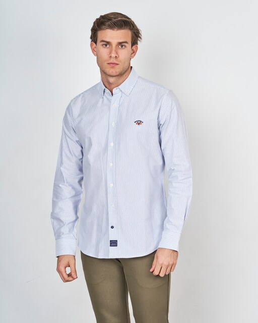 Imagem 0 de Camisa Oxford Corte Regular Às Riscas