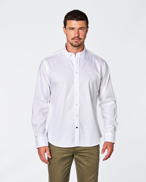 Imagem 0 de Camisa Oxford com Corte Regular Liso