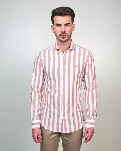 Imagem 0 de Camisa Oxford Corte Regular Às Riscas