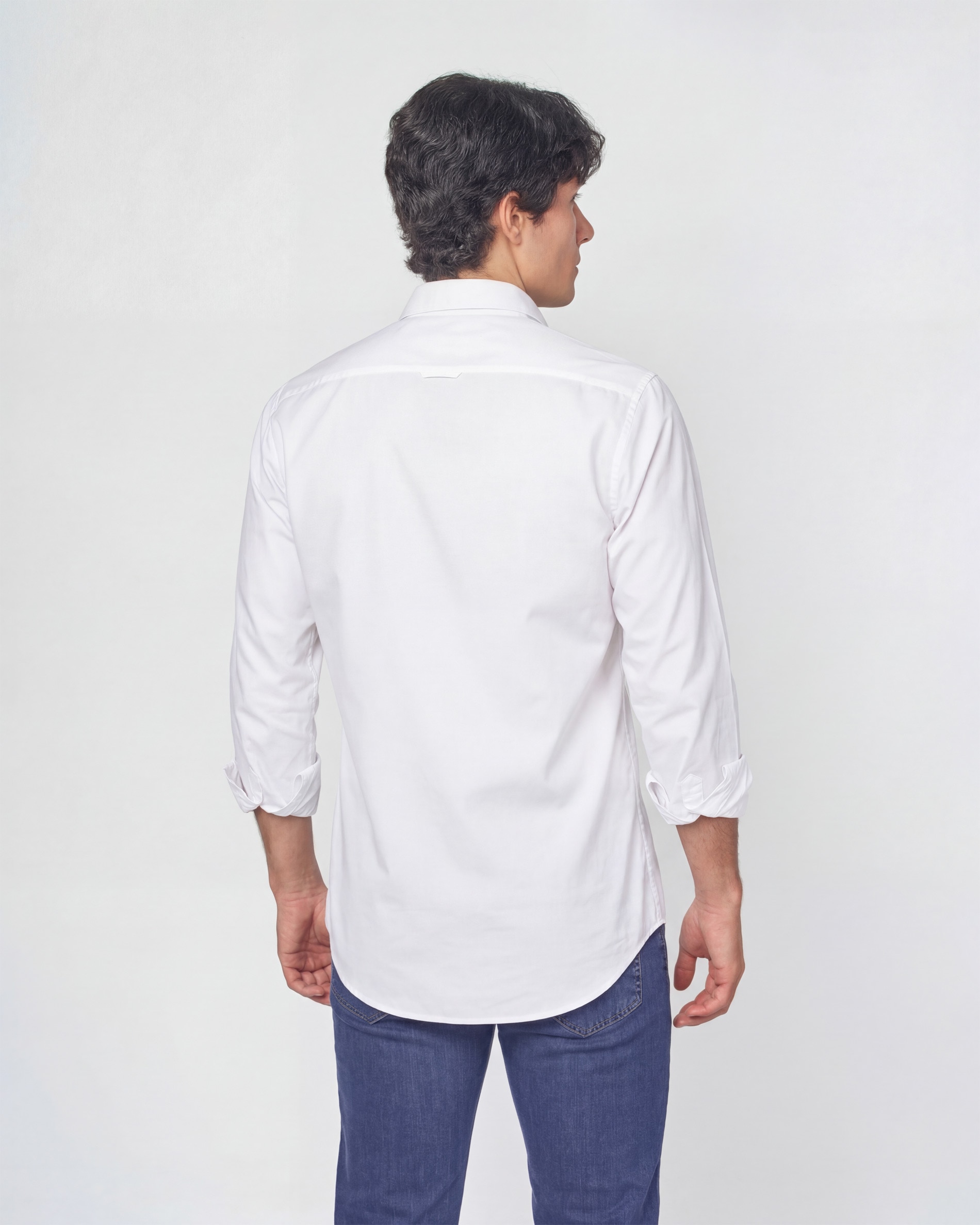 Camisa em Popelina Lisa Branco-3