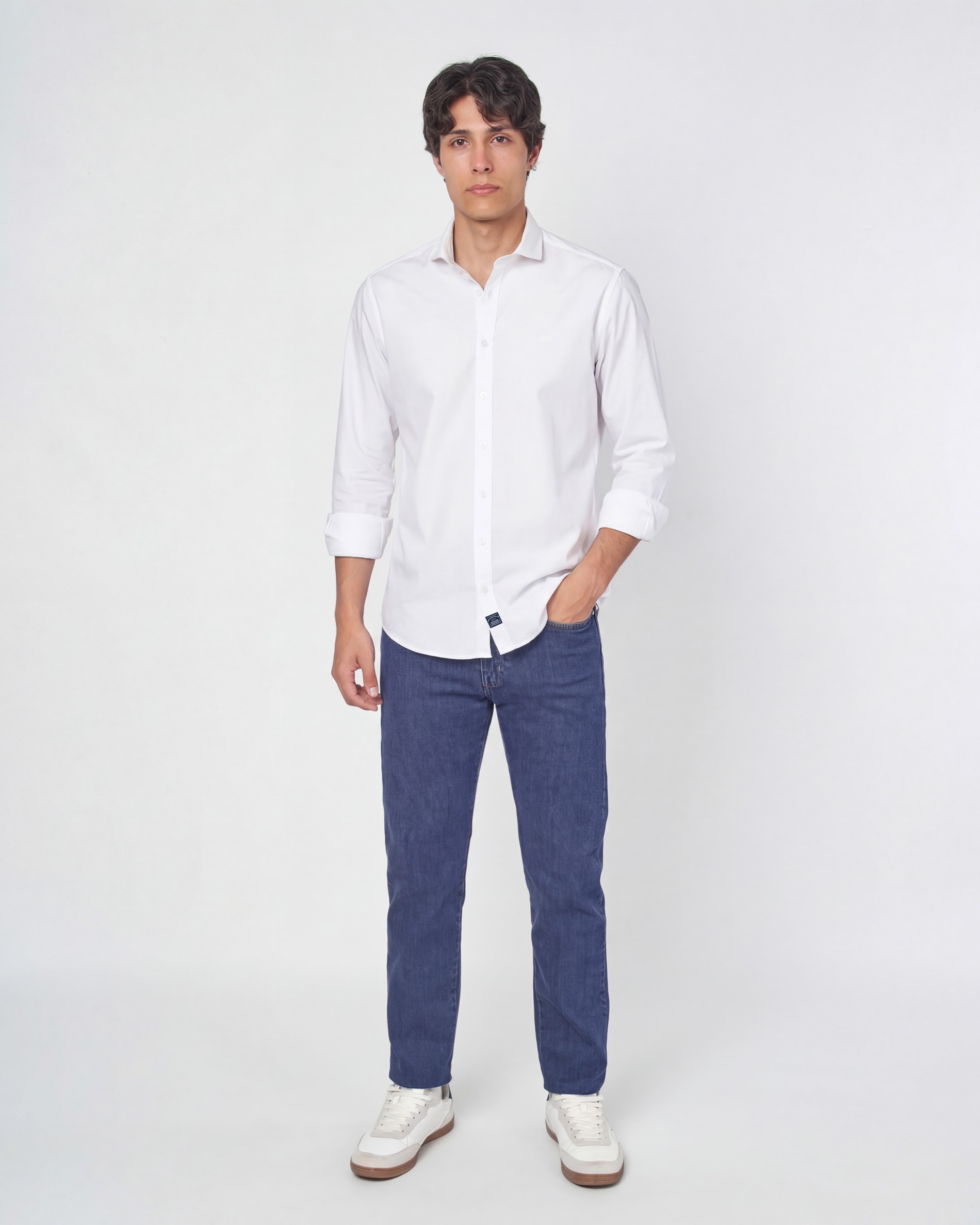 Camisa em Popelina Lisa Branco-4