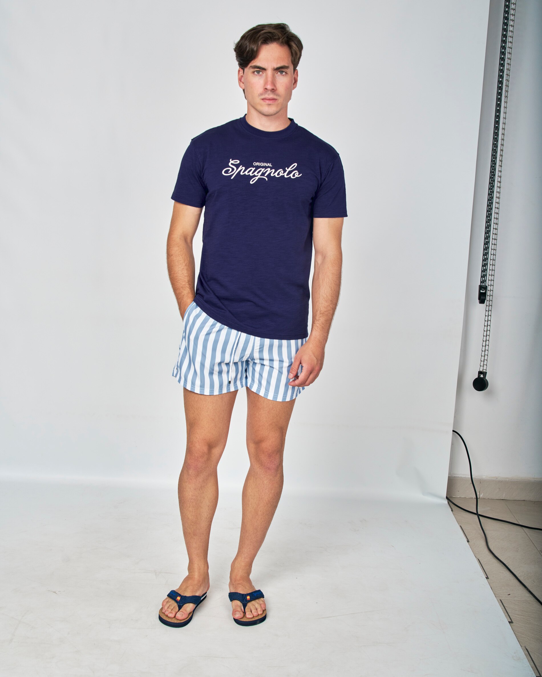 T-shirt Spagnolo Slub Azul-marinho-4