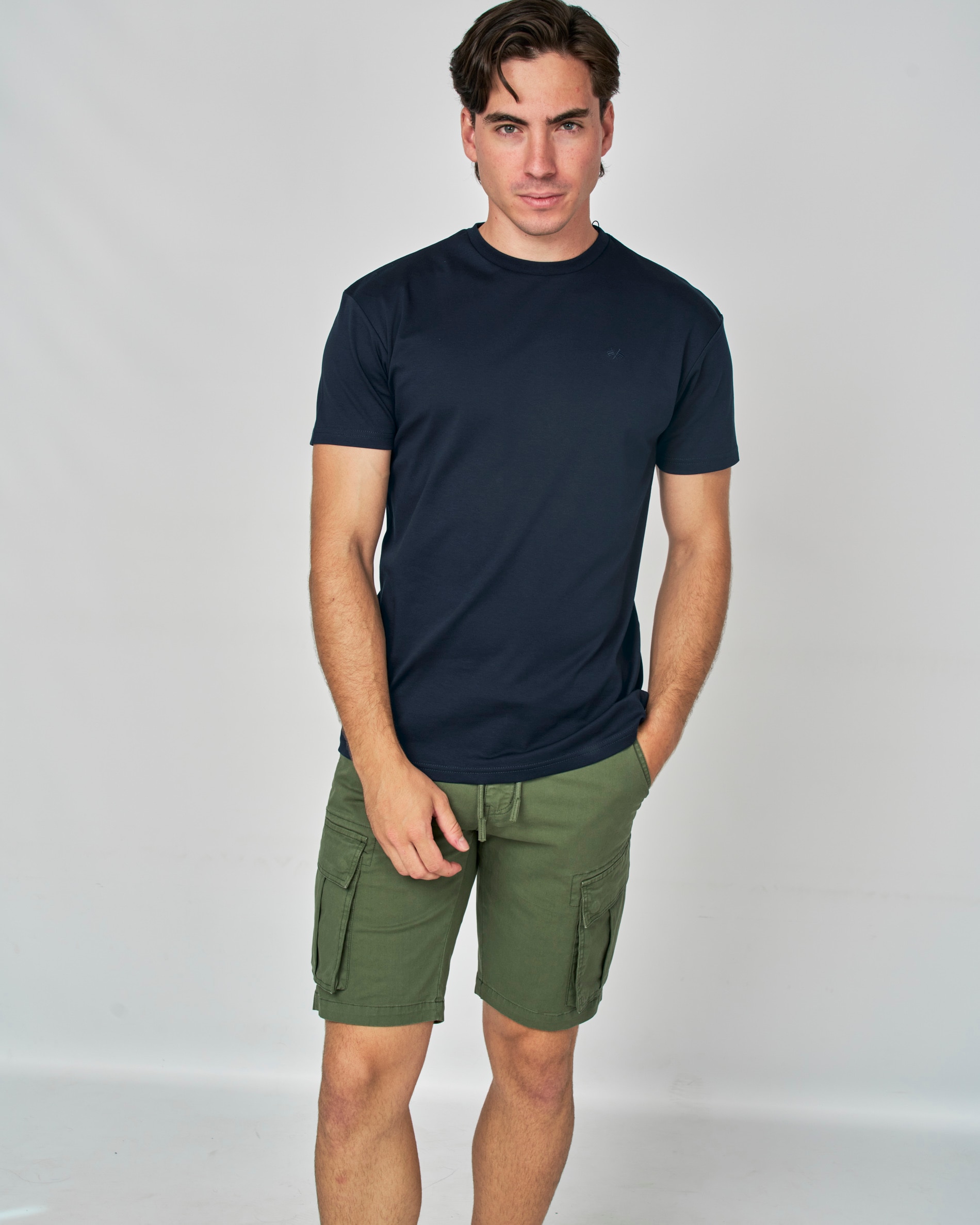 T-shirt com Logo Bandeira em Tom Azul-antracite-4