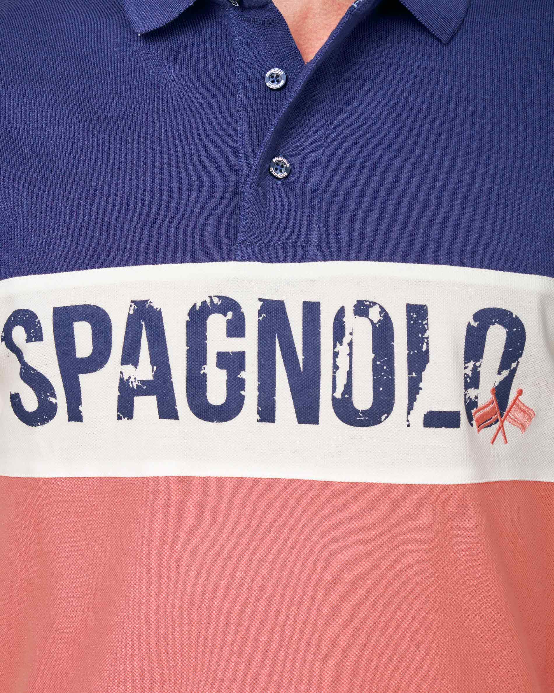 Polo Piqué Azul-marinho / Rosa-2
