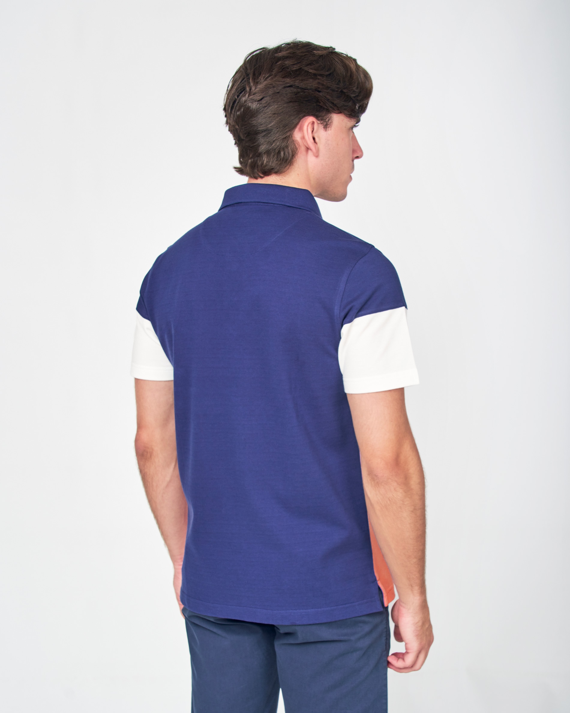 Polo Piqué Azul-marinho / Rosa-3