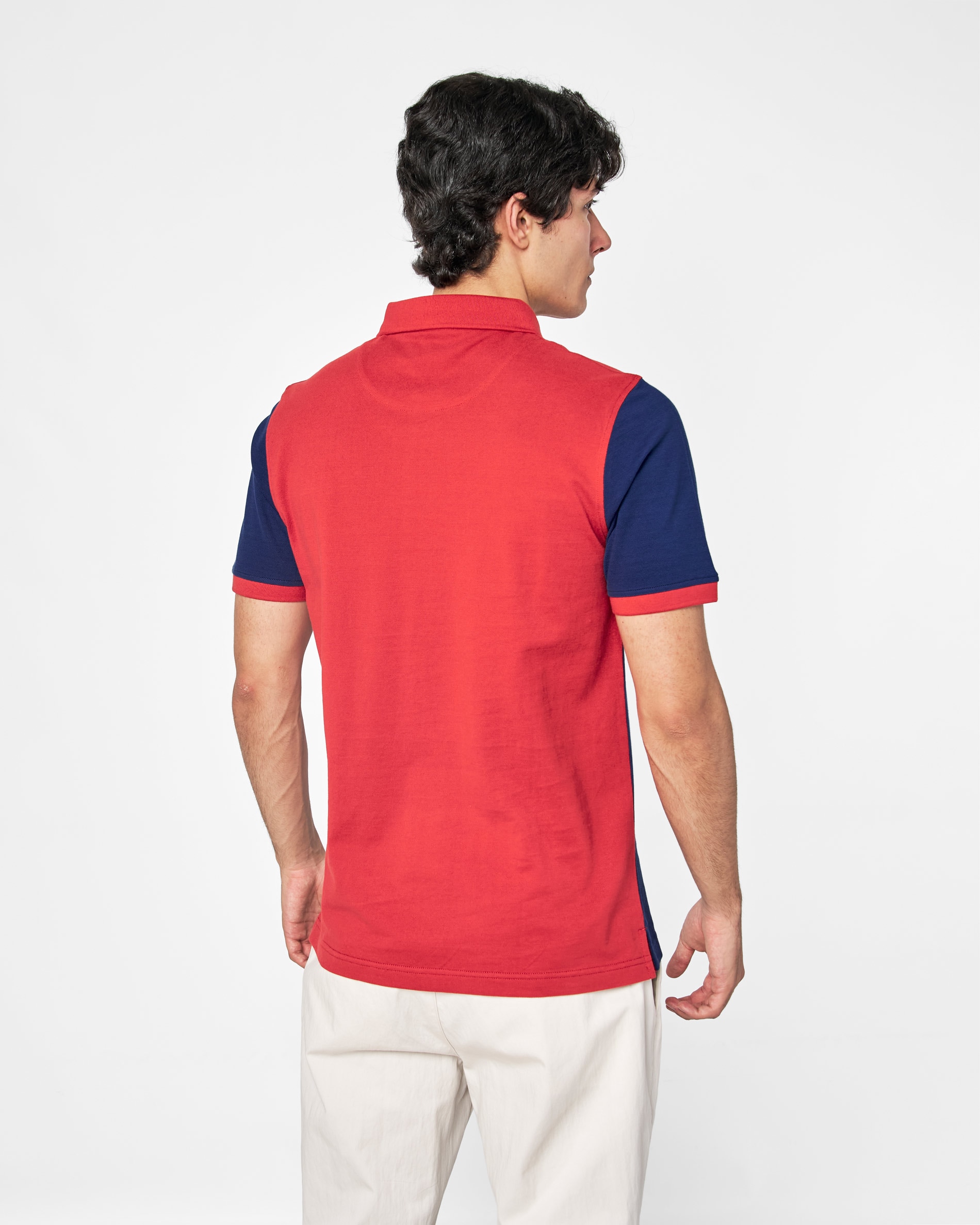 Polo Piqué Azul-marinho / Rosa-3